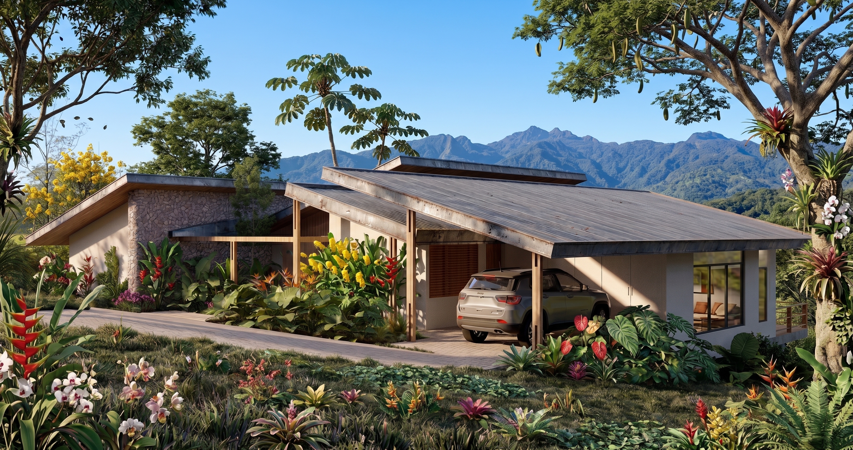 RISE Costa Rica private residence modern wooden architecture built on a green hill slope